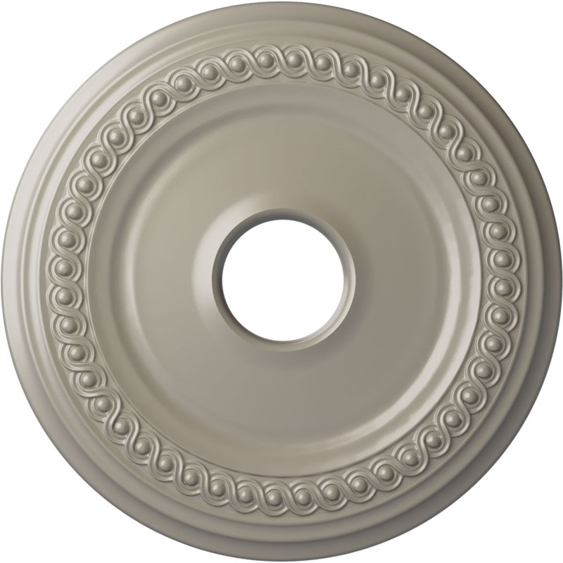 Médaillon de plafond classique H 18 5/8 po x l 18 5/8 po x P 1 1/8 po, Blanc perle