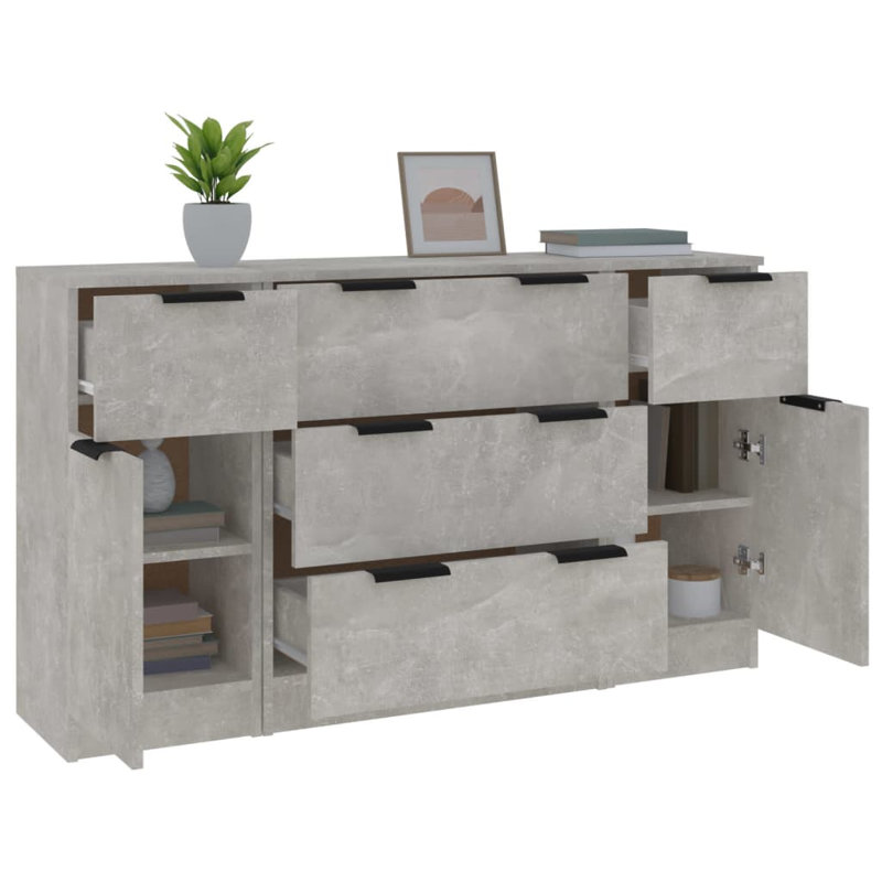 Kashun 60cm Sideboard, Concrete Grey