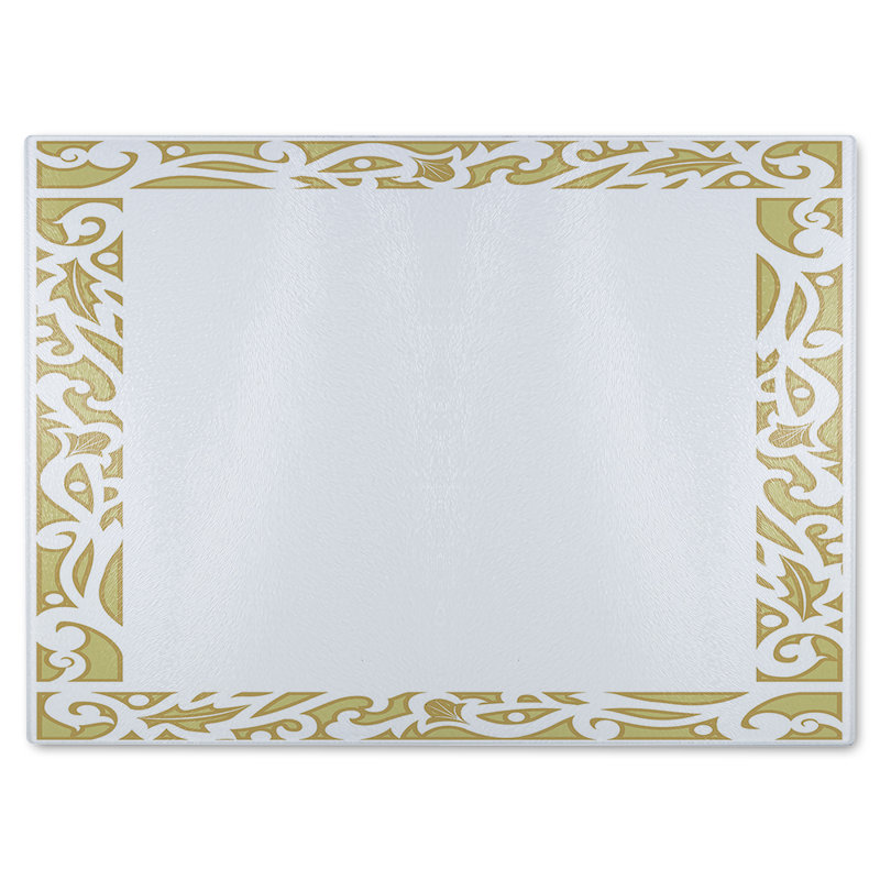 Egyptian Hieroglyphs Border Glass Chopping Board, 40cm L x 28cm W