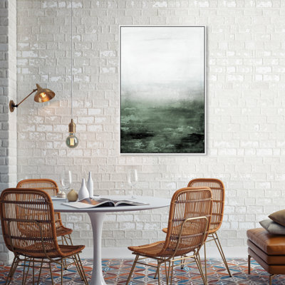 " Abstract Sail To The Moon Hunter Green " Painting Print
