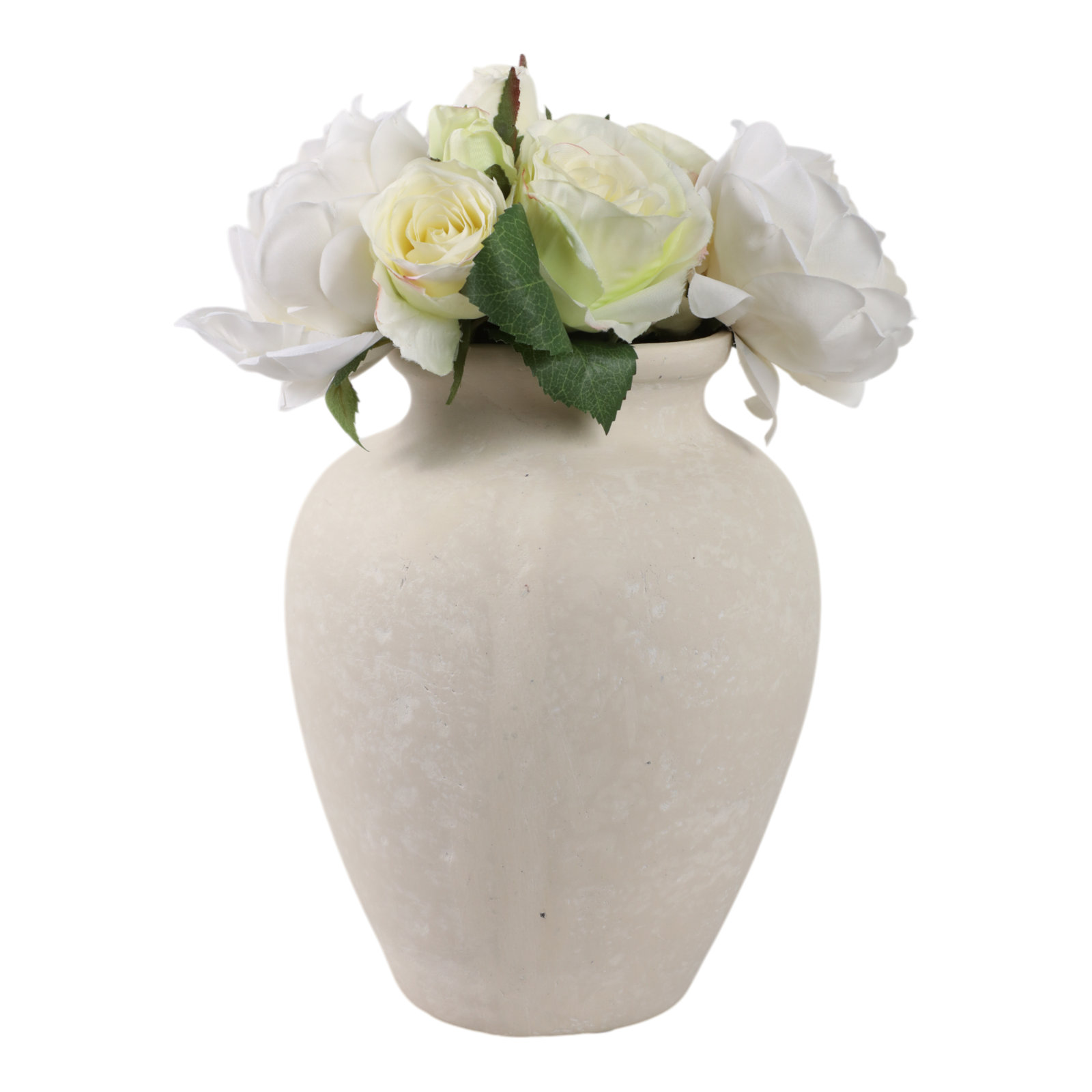 Sagebrook Home's Andrelisa Elegant Terracotta Vase - Perfect for Any Room, Ivory/Tan