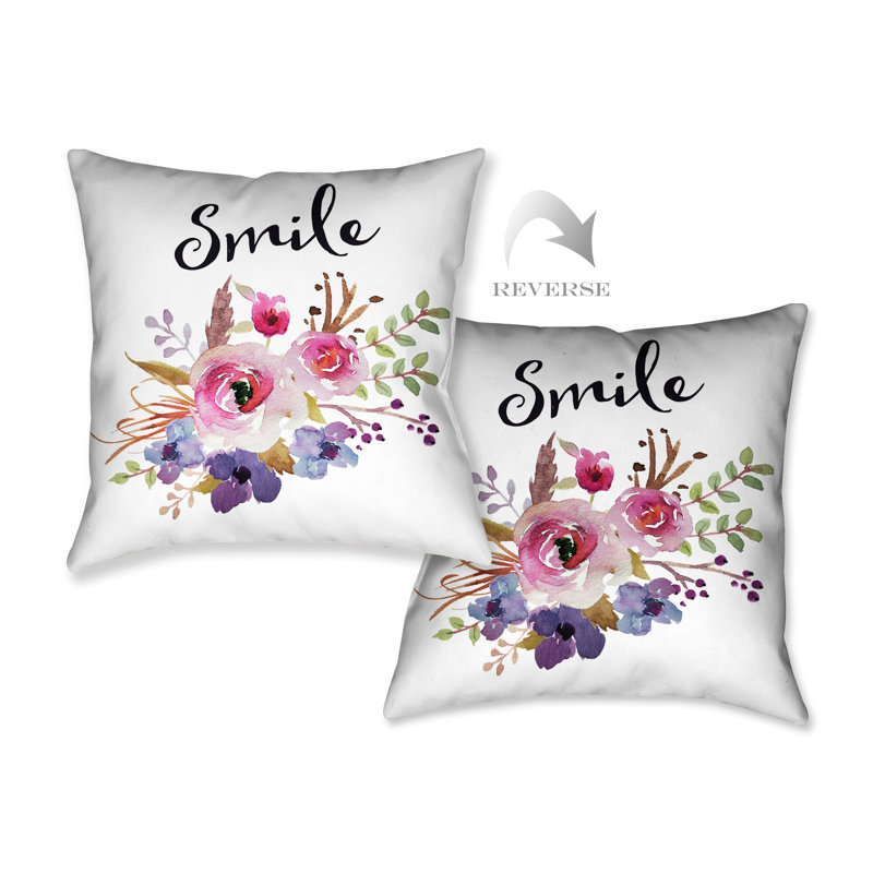 Coussin de fleurs et de sourire aquarelle