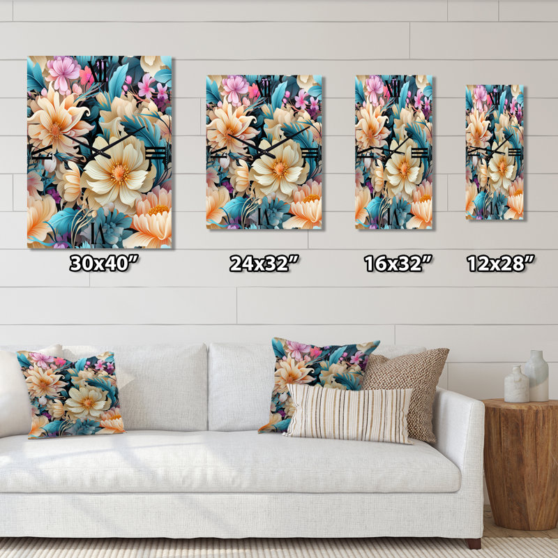 Janiqua - Horloge murale florale, Petit