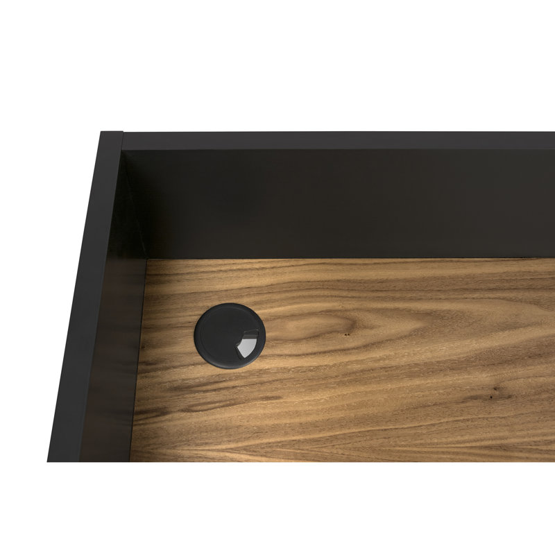 Desk, Walnut/Pure Black