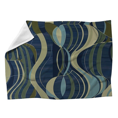  Geometric Waves Fleece Blanket