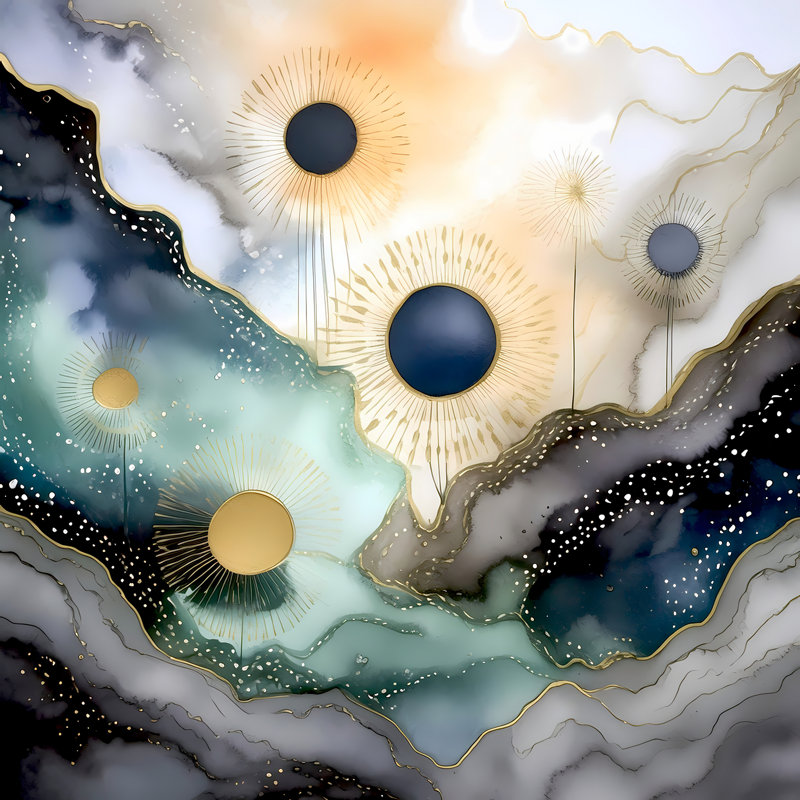 Cosmic Reflections, 24" H x 24" W