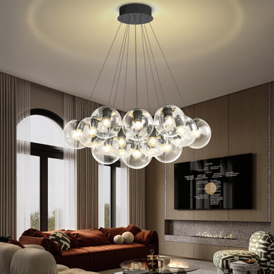 Modern Chandelier For Living Room 13-light Bubble Chandelier Lighting Glass Globe Pendant Light