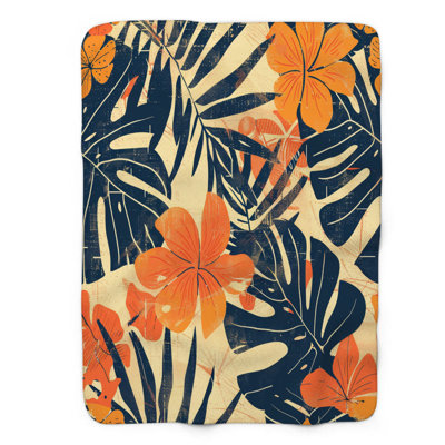 Island Block Prints - 1 Piece Premium Sherpa Blanket