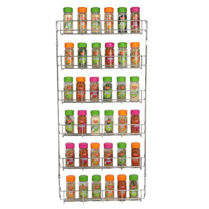 Buckingham Spice Rack Wall Mounted Kitchen Cupboard Storage Organiser , 6 Tier, 79.5 cm