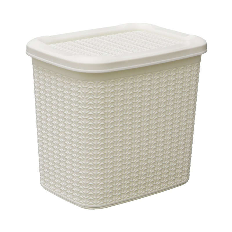 JVL Plastic Decorative Bin, White