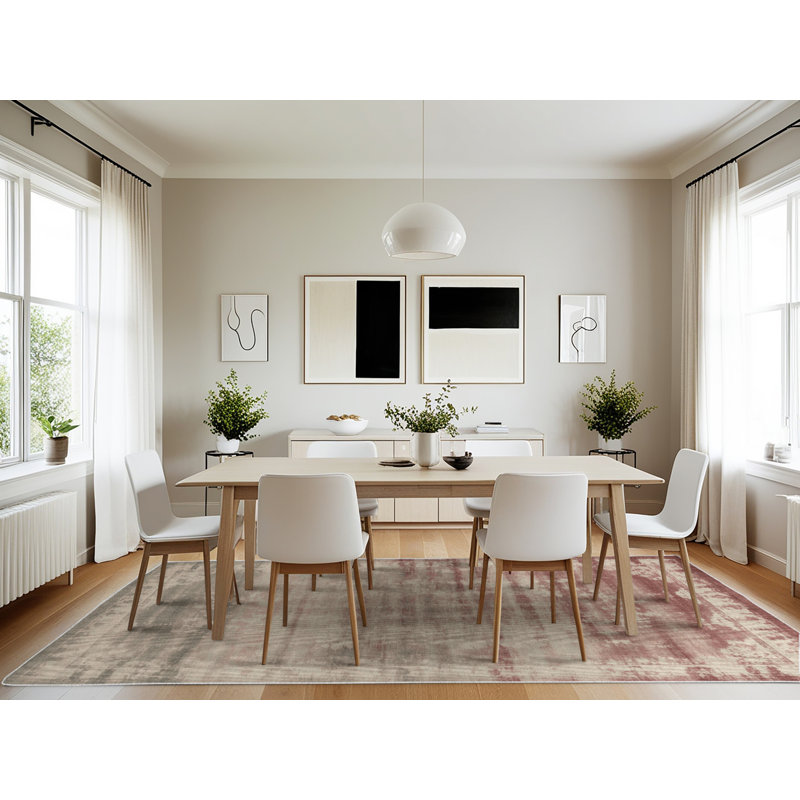 Machine Washable Overdyed Beige Area Rug, Rectangle 7' x 10'