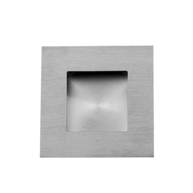Plaque à tirer carrée, H 1,97 po x l 1,97 po x P 1 po, Acier inoxydable satiné