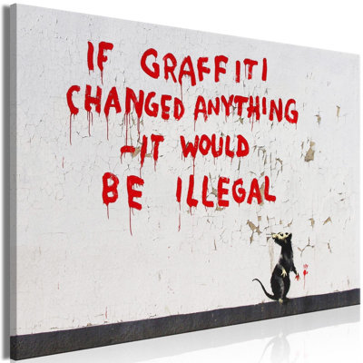 Graffiti illégal Elebash Banksy sur toile