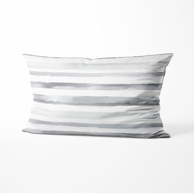 Coussin décoratif à rayures - Coussin gris à rayures modernes