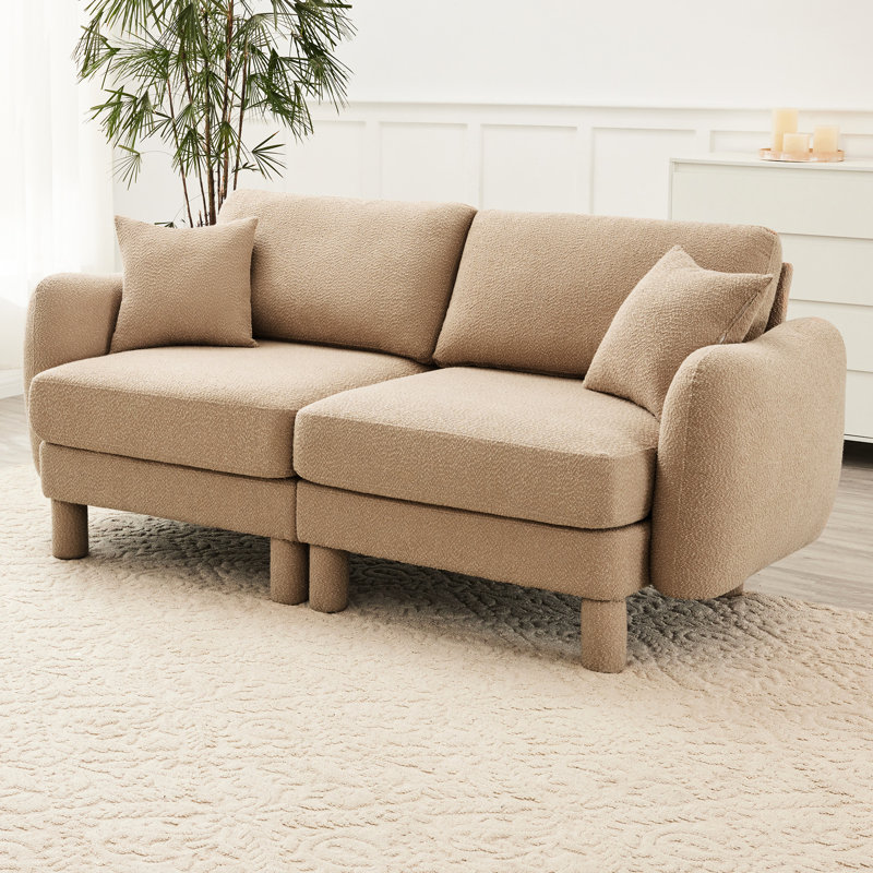 Revêtement relaxant en tissu bouclé 2 po avec ressorts élégamment courbés et calmes au design moderne avec ressorts en mousse dense pour un confort optimal