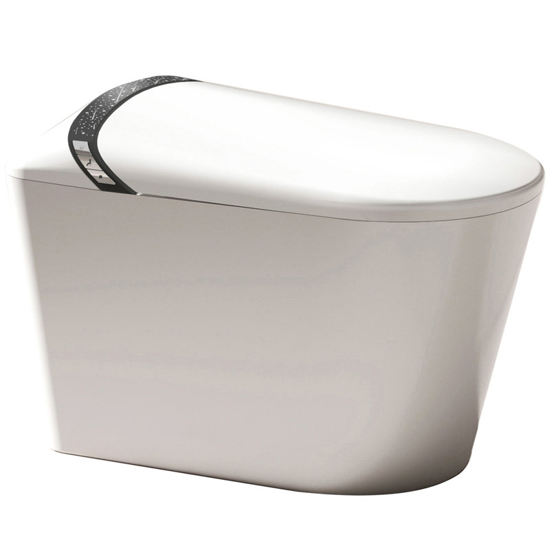 Elongated Smart Toilet With Bidet, Auto Open/Close Seat, Foot Kick Feature, 1.28 Flushing, Led Display, Night , And Warm Water For Bathroom Use