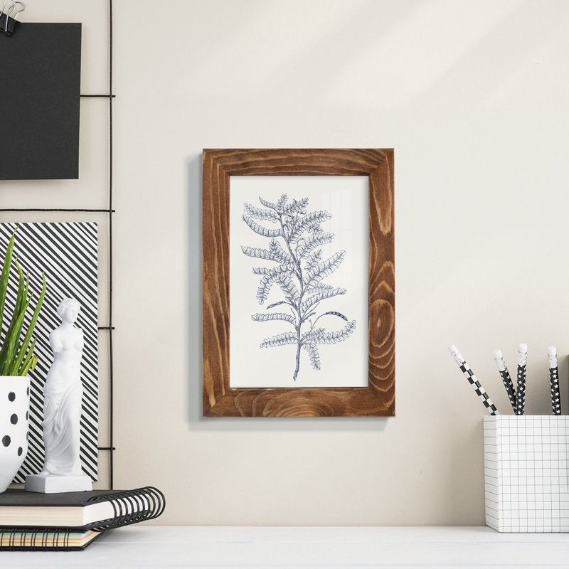Indigo Botany Study II - impression d'un seul cadre photo, H 8 po x l 6 po x P 1 po, Noyer