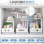 Rangement sous l'évier avec rails professionnels, deux tiroirs coulissants, hauteur réglable, cadre en métal durable pour le rangement de la cuisine et de la salle de bain-112366053-112366049