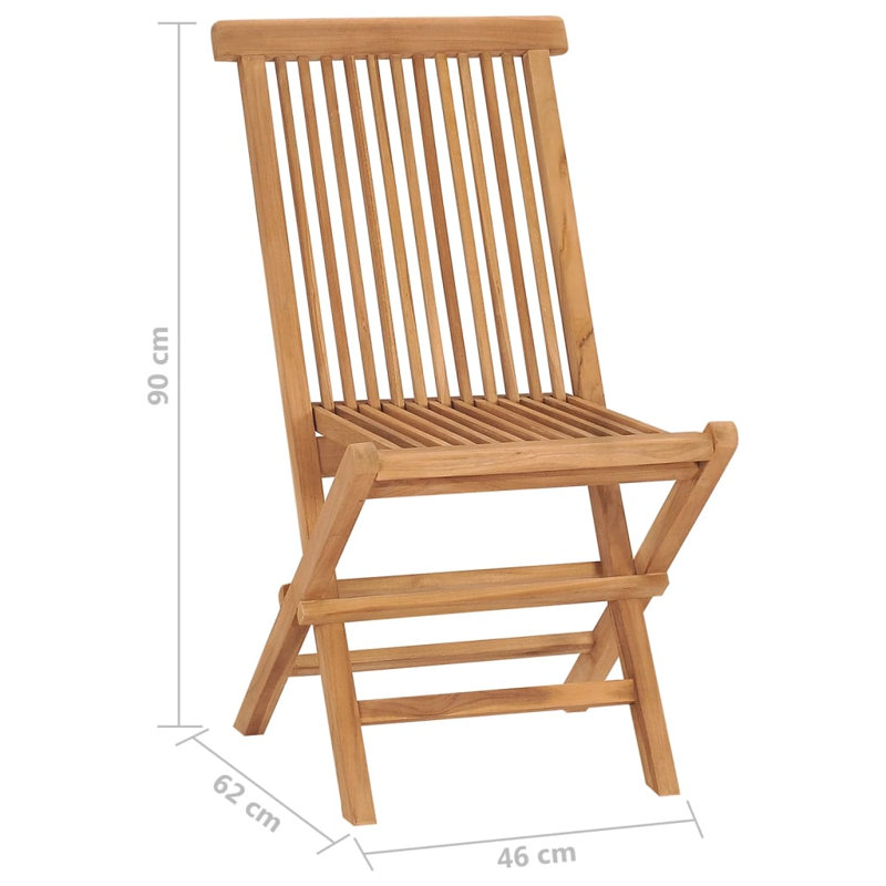 Chaise de jardin pliante en bois massif avec dossier et chaises de patio, 8