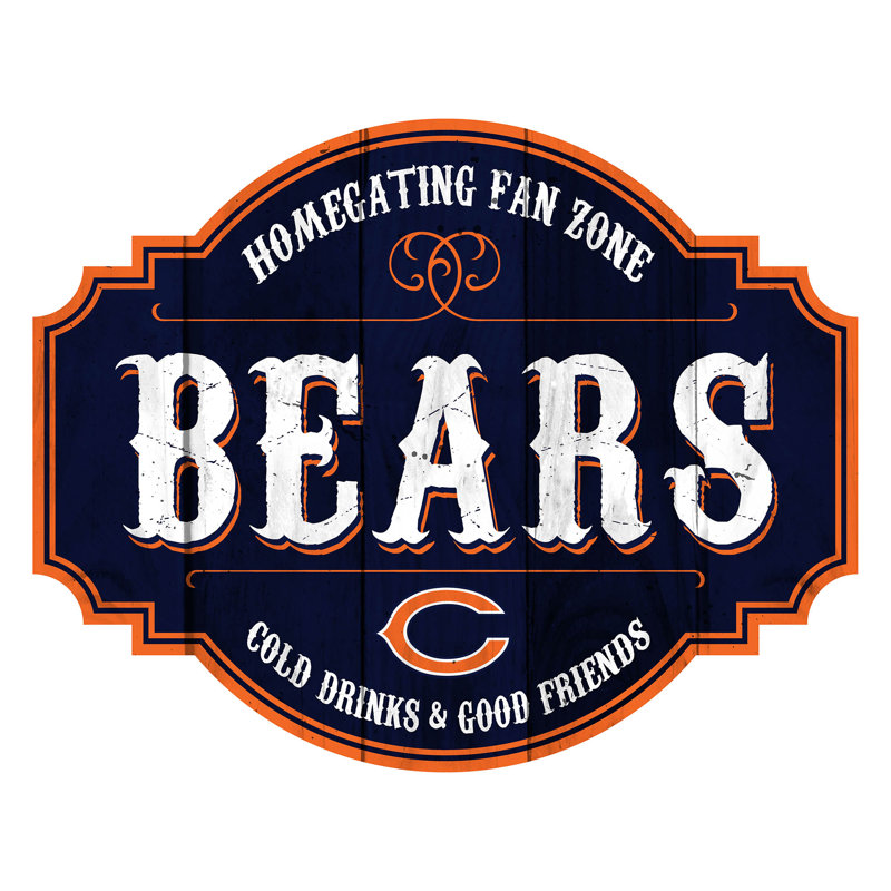 Entertainment Wall Decor, Chicago Bears, 23.5" x 23.5" x 0.25"