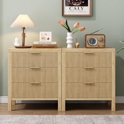27.56" Tall 3-Drawer Nightstand (set Of 2)