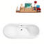 Baignoire de trempage sur pattes 72 "avec drain, pattes et plateau en bambou 72" Streamline-97549137-50896877