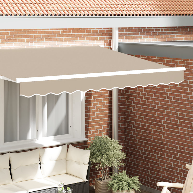 VidaXL 20cm D Retractable Patio Awning, Beige, 230 cm W x 20 cm D