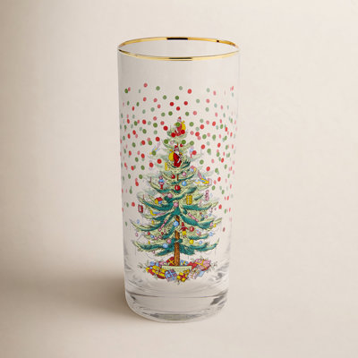 Christmas Tree Polka Dot Highball Glass