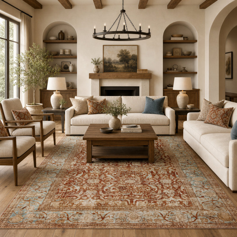 Oriental Machine Printed Area Rug, Rectangle 200.7 x 274.3 cm