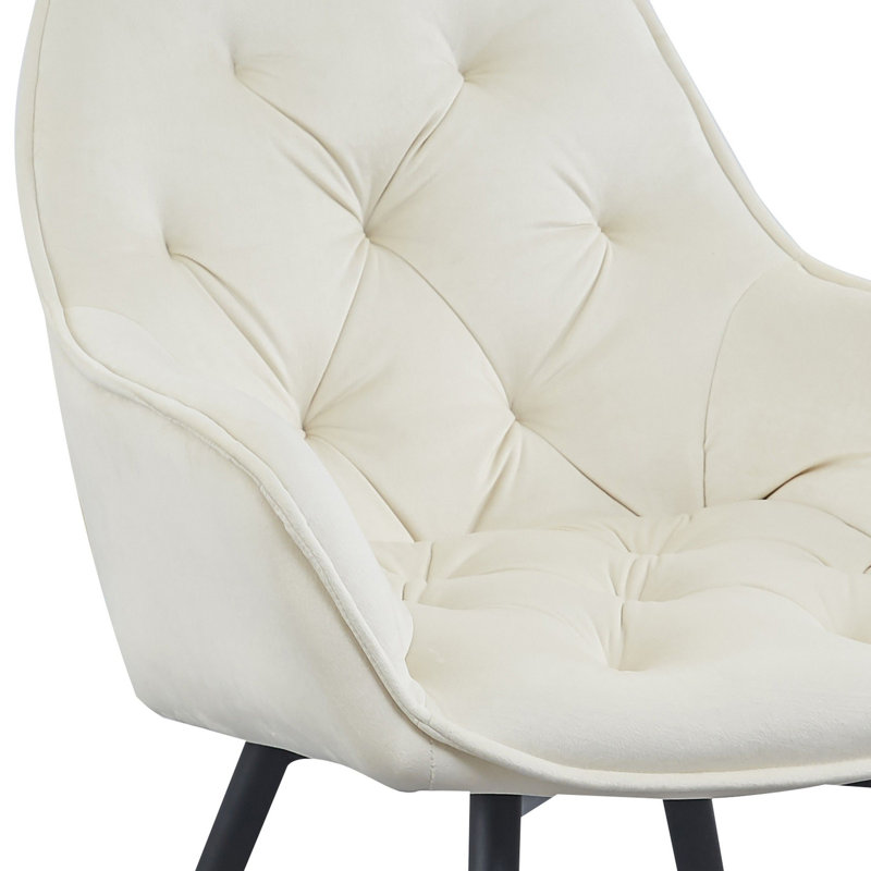 18'' H Tufted Velvet Armchair, White