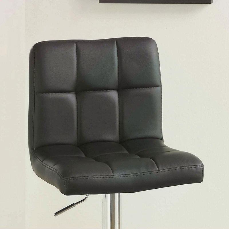 Ensemble de 2 tabourets de bar noirs en similicuir noir, Noir