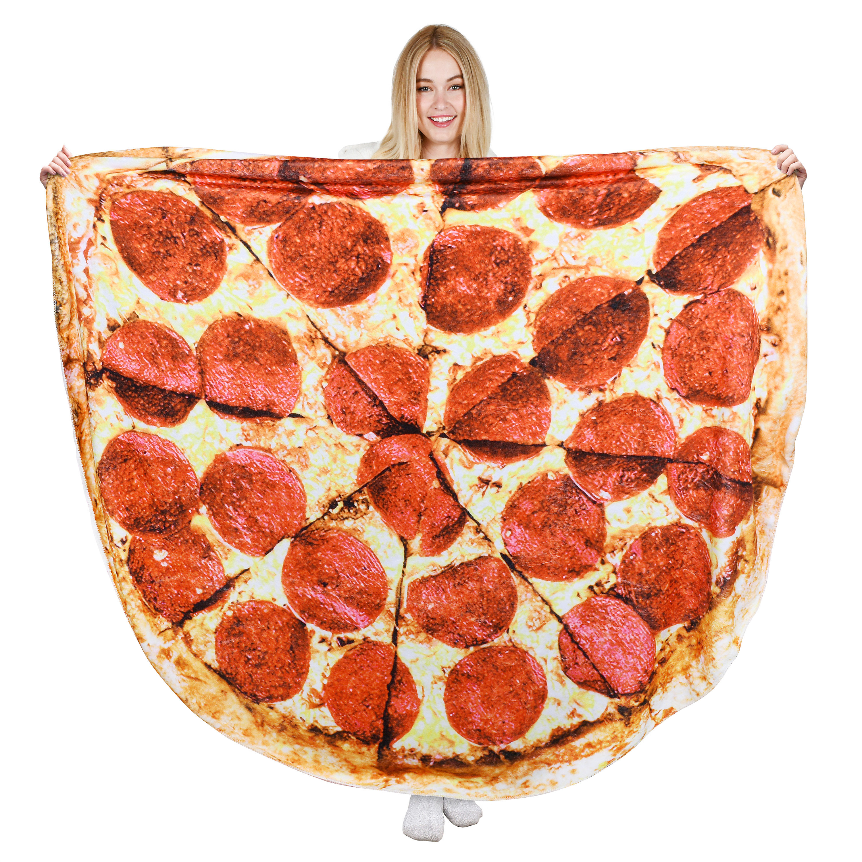 Catalonia BF Pepperoni Pizzas Blanket,Fun Flannel Food Throw