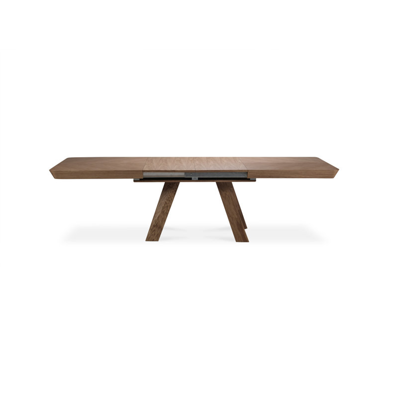 Akaja Extendable Oak Solid Wood Top Dining Table, Dark Oak Veneer/Dark Brown Oak, Dark Brown Oak
