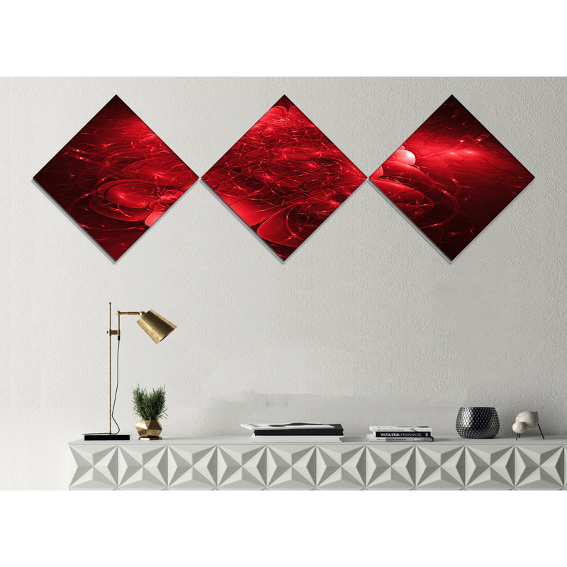 « geographical mystical fleur red », impression sur toile