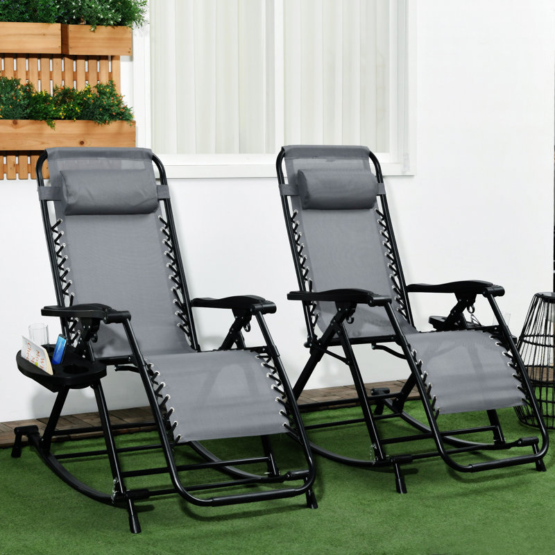 Chaises berçantes d'extérieur 2 pièces Outsunny
