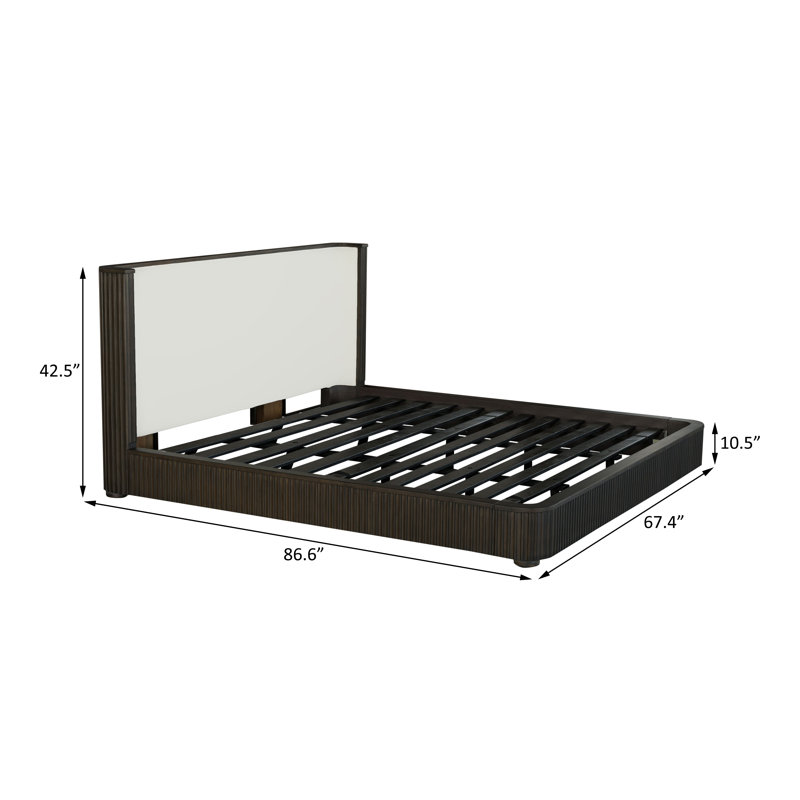 Twin Bed, Antique Oak & Gunmetal, Queen