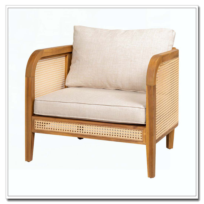 Chaise rembourrée en osier pour l'extérieur