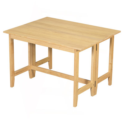 TOPMAX Farmhouse Wood Extendable Dining Table with Drop Leaf for Small Places, Natural(OLD SKU:N717P195019)