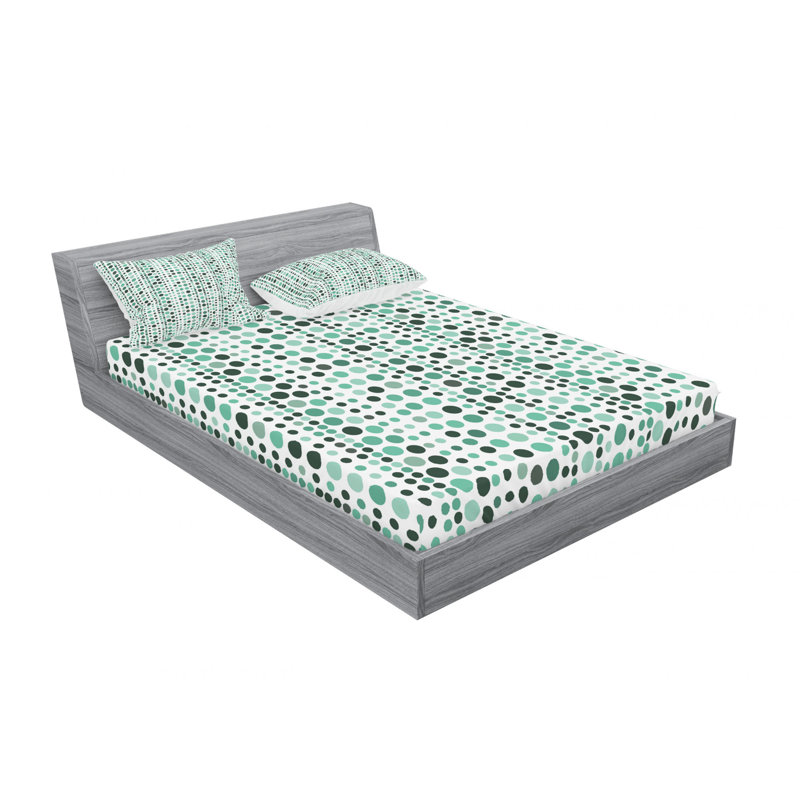 Microfiber Polka Dots Sheet Set, Full/Double Sheet Set with Fitted Sheet, Polka Dots