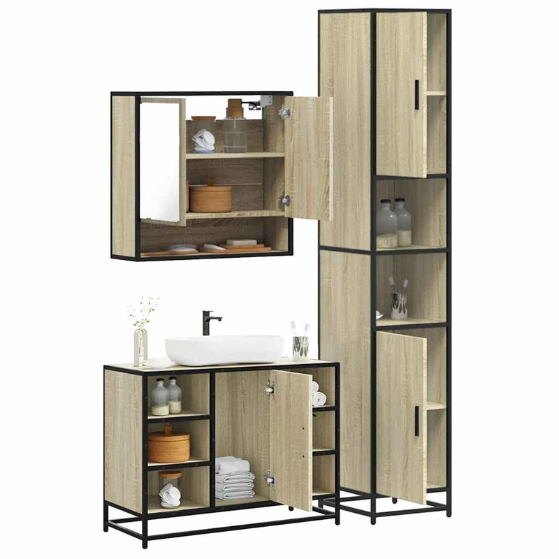 Allishia Bathroom Furniture Suite, Sonoma Oak
