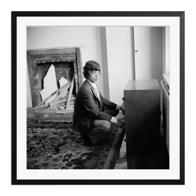 Mick Jagger at Home, 1966, 33" H x 33" W, Black