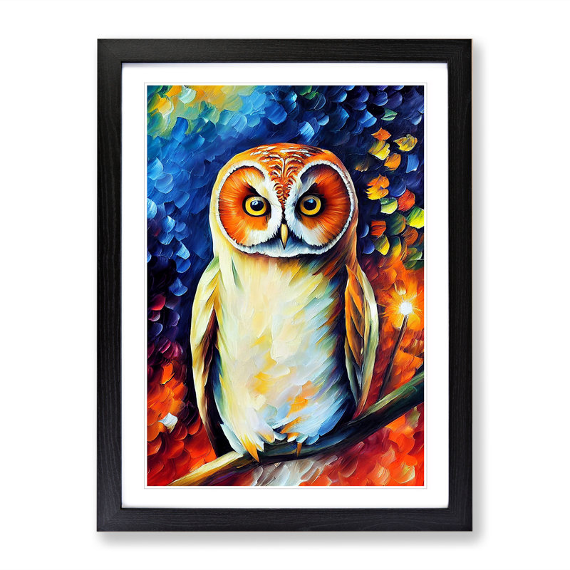 Portrait of a Barn Owl No.7 - Framed Print, 64cm H x 46cm W x 2cm D, Black Framed