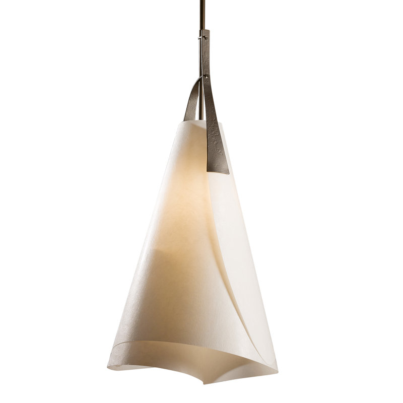 Mobius Tall Pendant - Spun Frost Shade, Dark Smoke