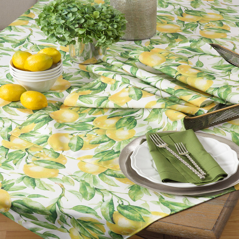 Lemon Printed Cloth Napkins, Set Of 4 , 13" x 19"