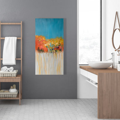 Colorful Abstract Flowers Canvas | Shapes Office Home Decor