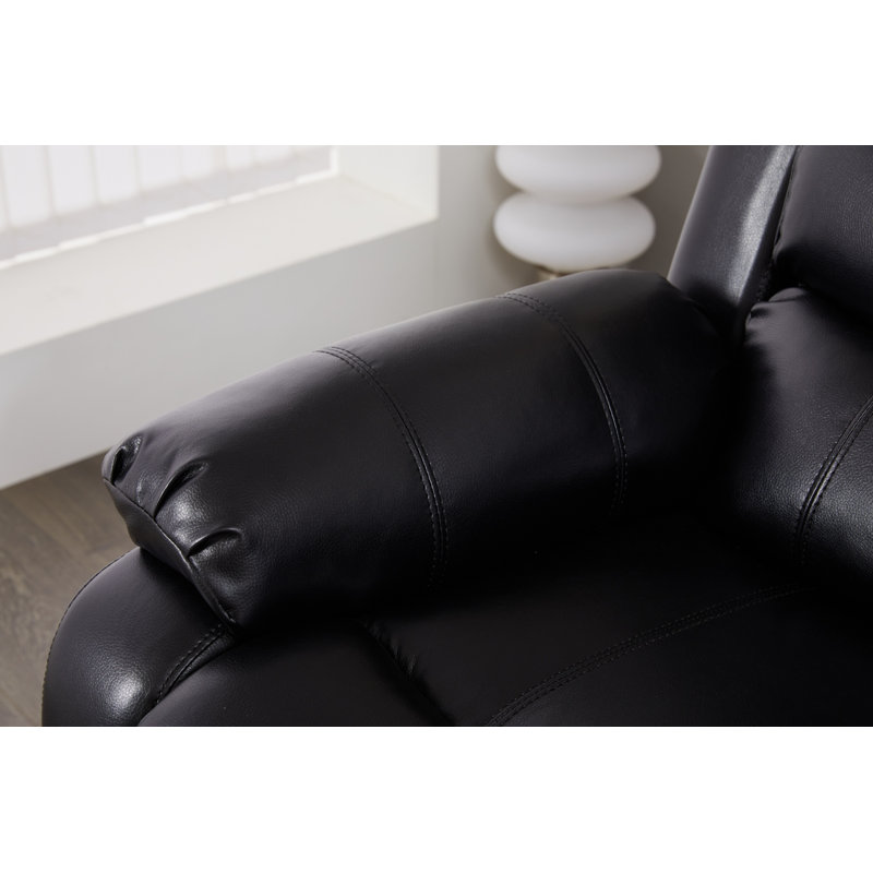 Ensemble de canapé manuel inclinable: causeuse avec Bluetooth / USB et canapé avec éclairage DEL, Noir