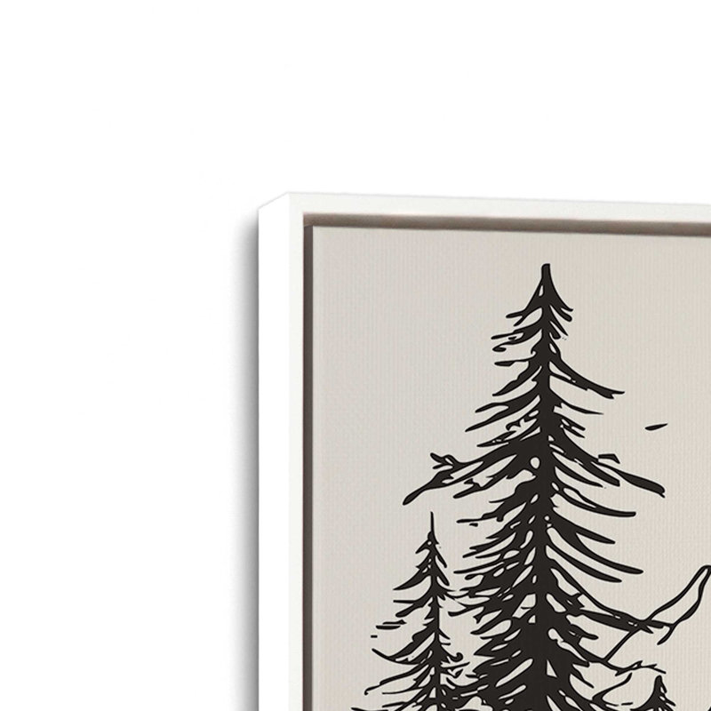 Whispers of Pines v2, ensemble de 2 impressions, Cadre flottant blanc opaque, 24 po x 36 po