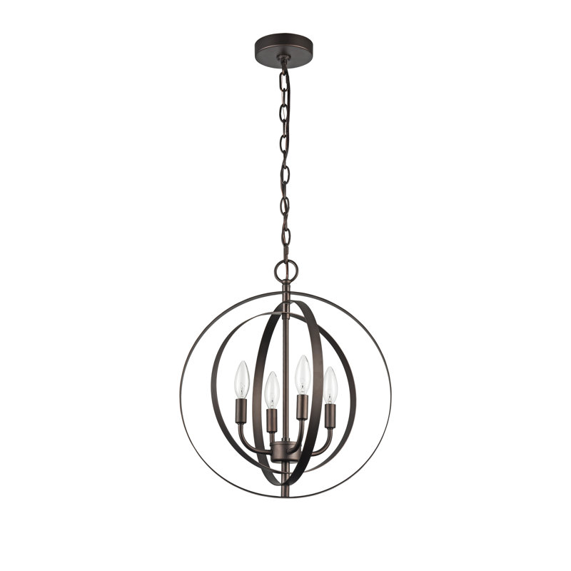 Gurney Slade 4 - Light Dimmable Globe Chandelier, Oil Rubbed Bronze