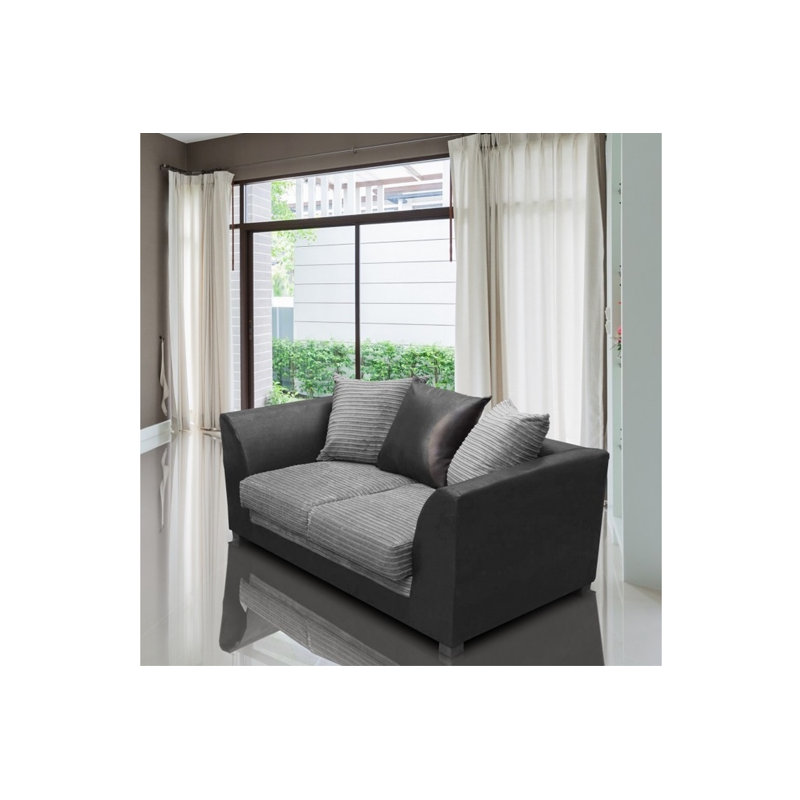 Alan 2 Seater, Black/Grey