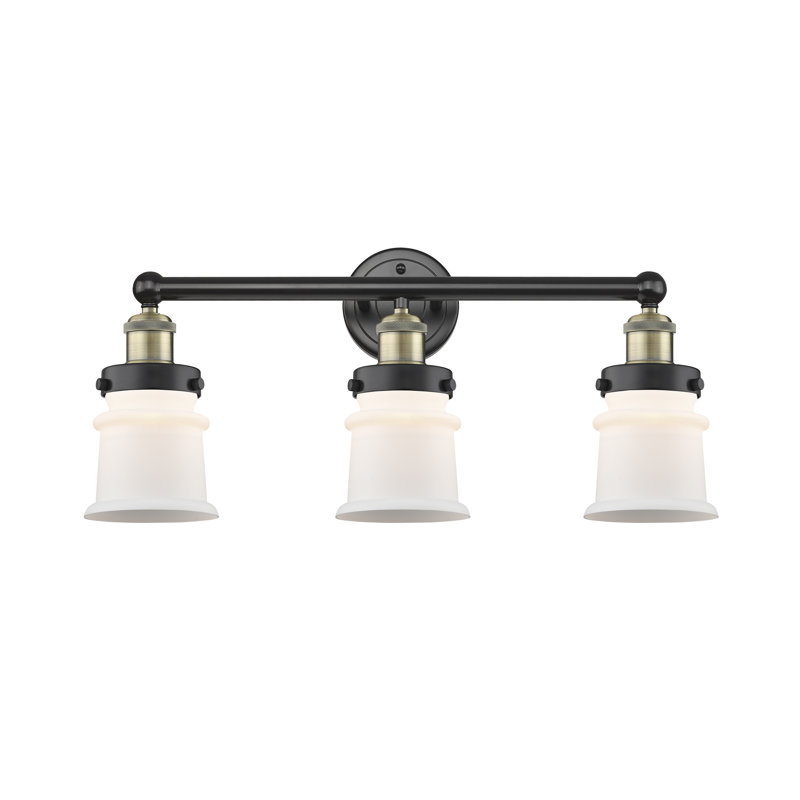 Cailen 3 - Light Dimmable Vanity Light, Matte White, Black Antique Brass